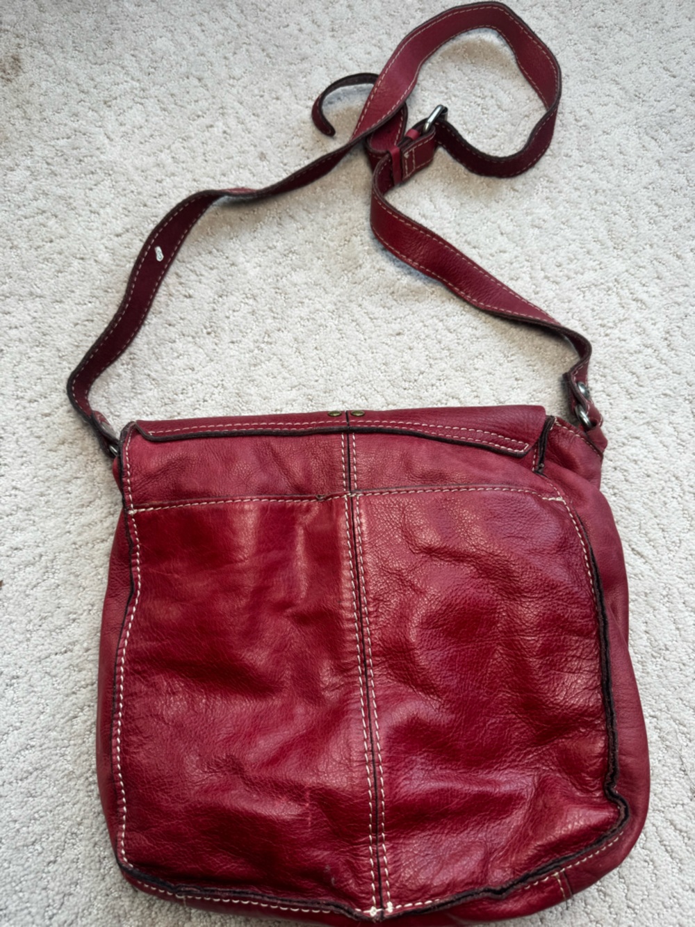 Patricia Nash Red Leather Studded Crossbody Bag - Picture 7 of 10